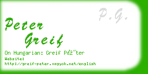peter greif business card